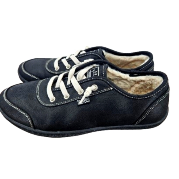 BOBS Black Sneakers with Faux Fur Memory Foam - Picture 1 of 9